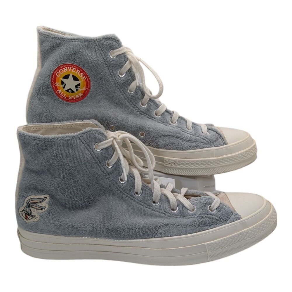 Converse x Bugs Bunny Chuck 70 High Top Faux Fur Grey Men's Size 11 Women's 13